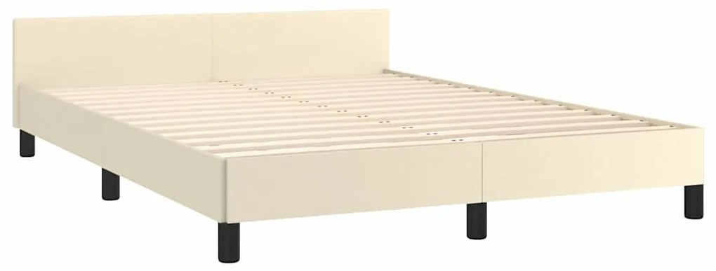 Estrutura cama c/ cabeceira sem colchão 140x190 cm creme