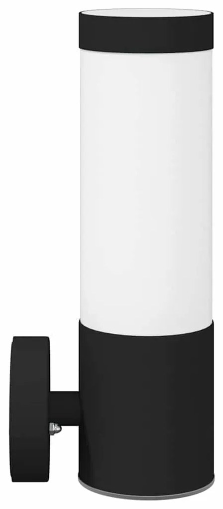 Luzes de Parede Externas vidaXL 2 pcs Aço Inoxidável Preto IP44