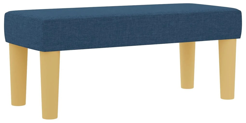 Cama Box Spring com Colchão e Banco Azul 80x200 cm Tecido