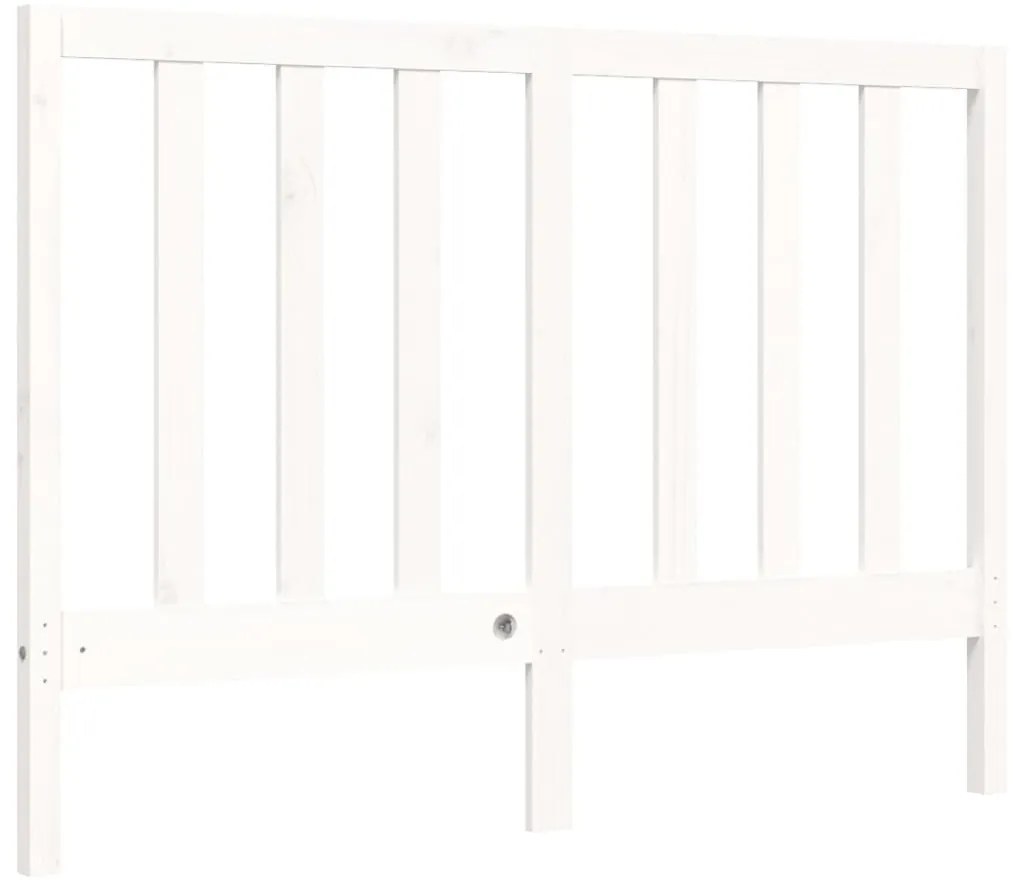Cama sem colchão 140x190 cm madeira de pinho maciça branco