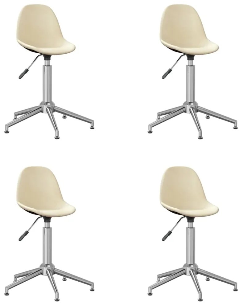 vidaXL Cadeiras de jantar giratórias 4 pcs tecido cor creme