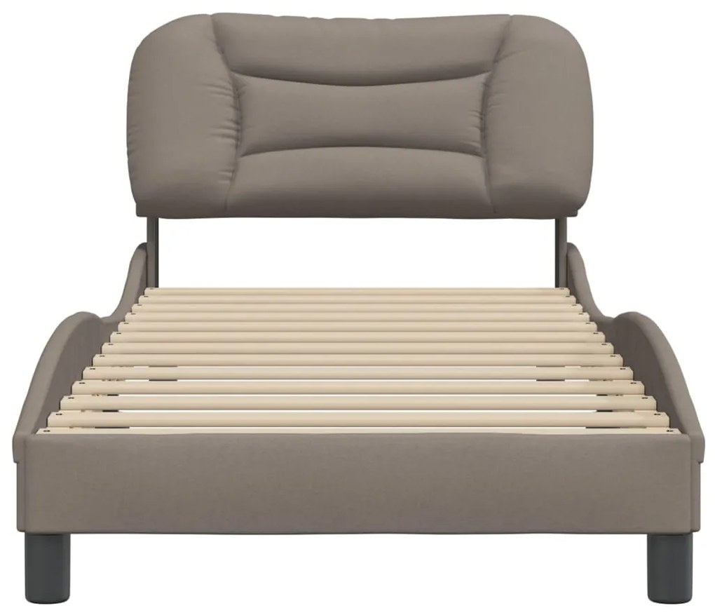 Estrutura cama sem colchão 90x200 cm tecido cinza-acastanhado