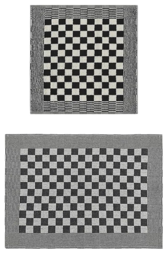 Conjunto de panos de cozinha 50 pcs algodão preto e branco