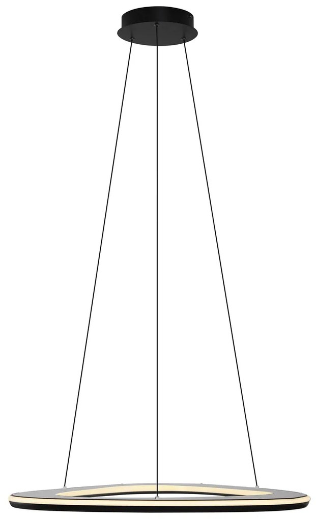 Candeeiro suspenso de design preto regulável em 3 níveis - Organico