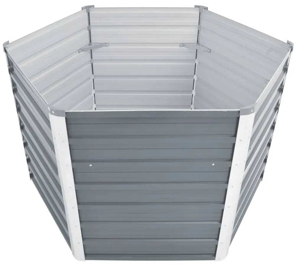 Canteiro elevado jardim aço galvanizado 129x129x77 cm cinzento