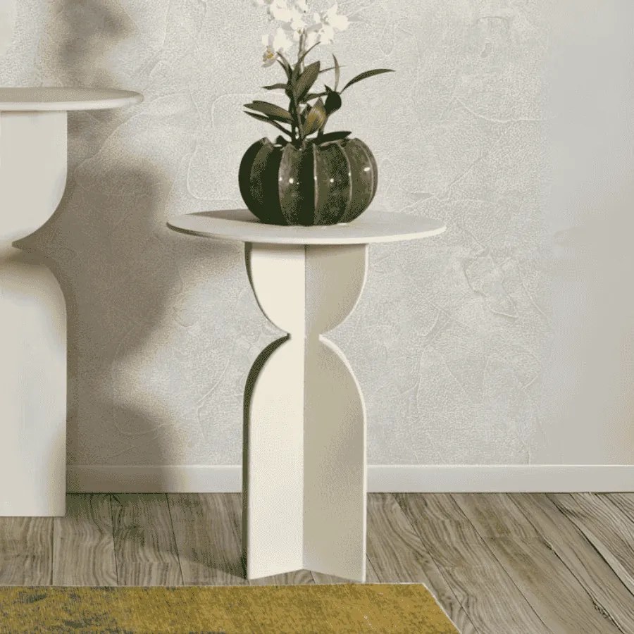 MESA DE CENTRO DUNE Ø 45X58CM CREME