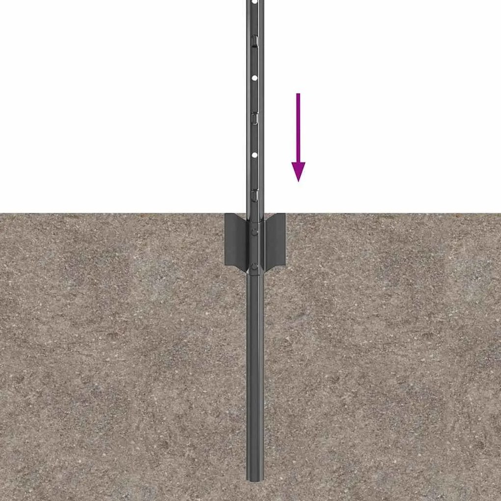 Postes de Cerca Prateados 44 pcs Cinzeto 100 x 0.6 m