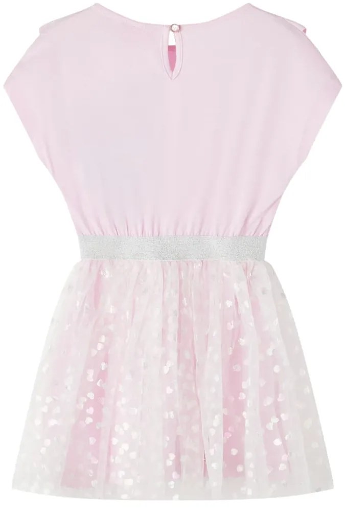 Vestido de criança com folhos rosa-claro 128