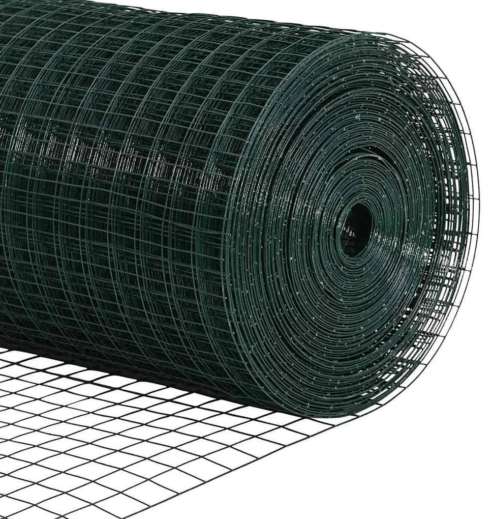 Cerca de Fio Soldado com 22 Postes em U Verde 0.5x50 m Aço