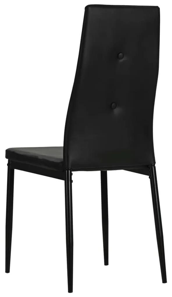 Conjunto de 4 Cadeiras de Jantar Vigo em Couro Artificial - Preto - De