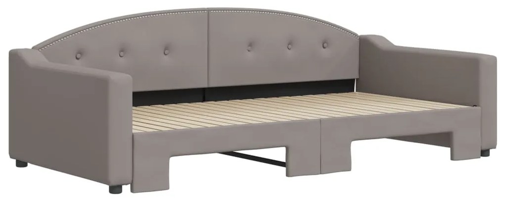 Sofá-cama com gavetão 100x200 cm tecido cinzento-acastanhado
