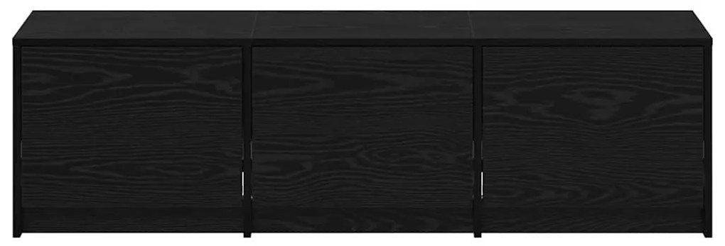 Armário de TV com LED Carvalho Preto 140x34x40 cm Madeira de Engenhari
