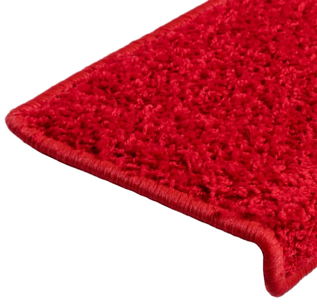 Tapete/carpete para degraus 15 pcs 65x21x4 cm vermelho