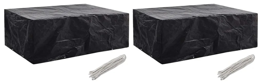 279131 vidaXL Capas para mobiliário de jardim 2 pcs 8 ilhós 242x162x100 cm