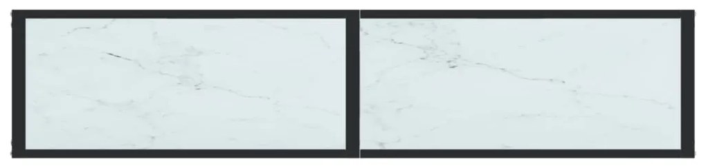 Mesa consola mármore branco 160x35x75,5 cm vidro temperado