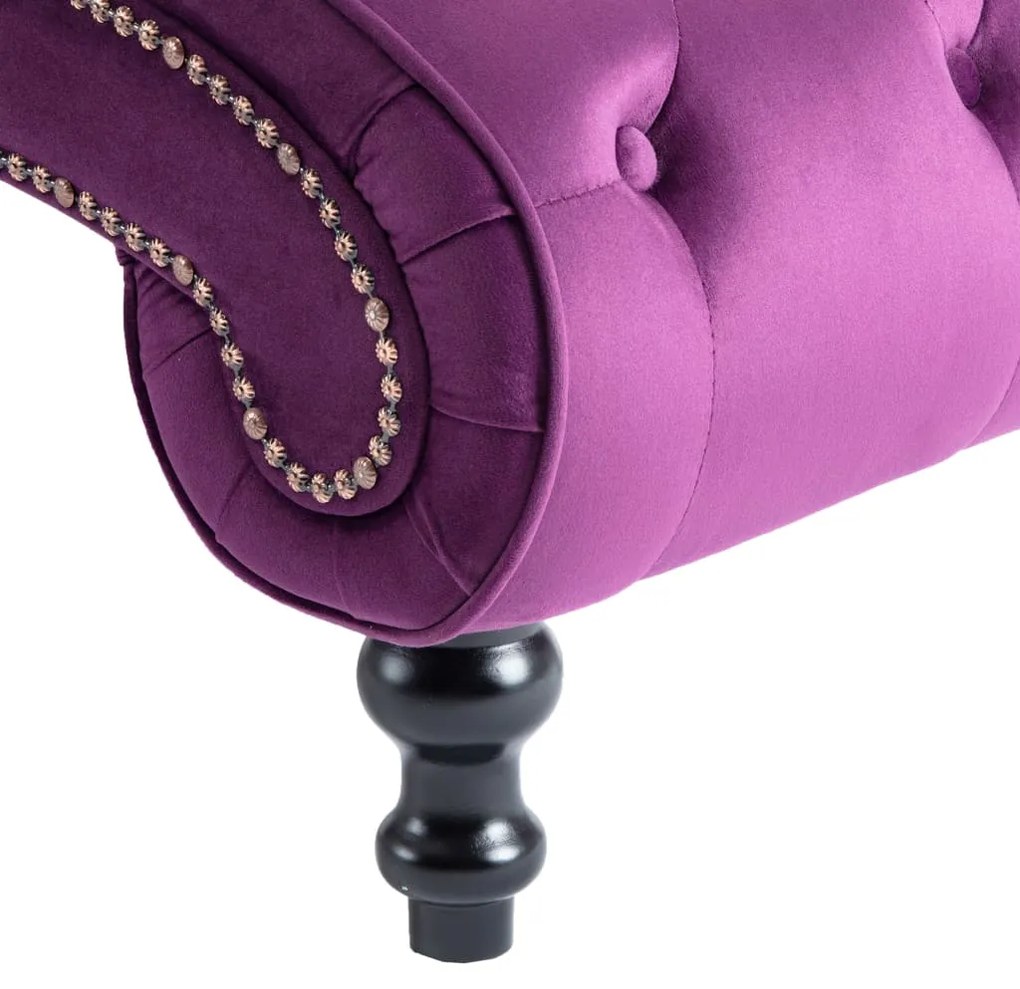 Chaise longue em veludo roxo