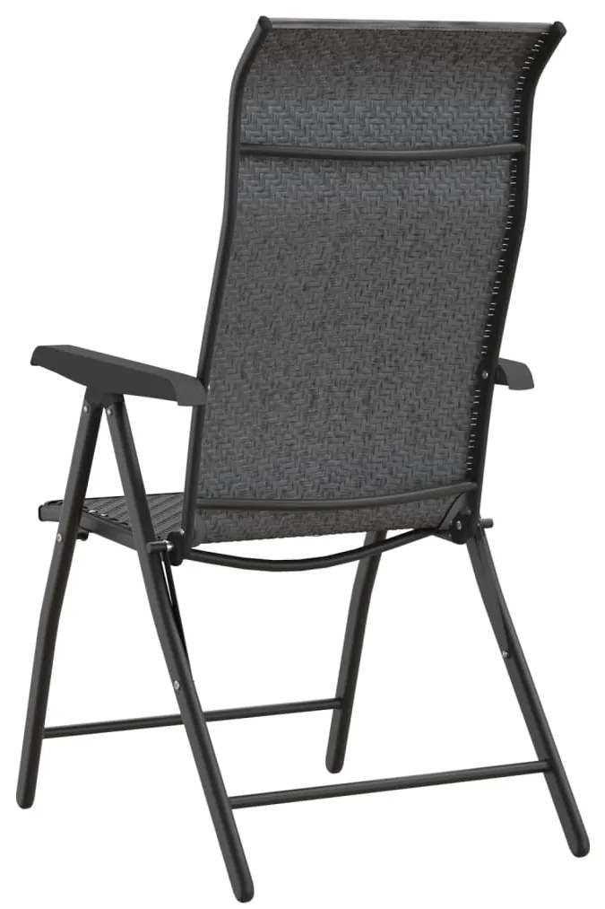 Cadeiras de jardim dobráveis 8 pcs vime PE cinzento