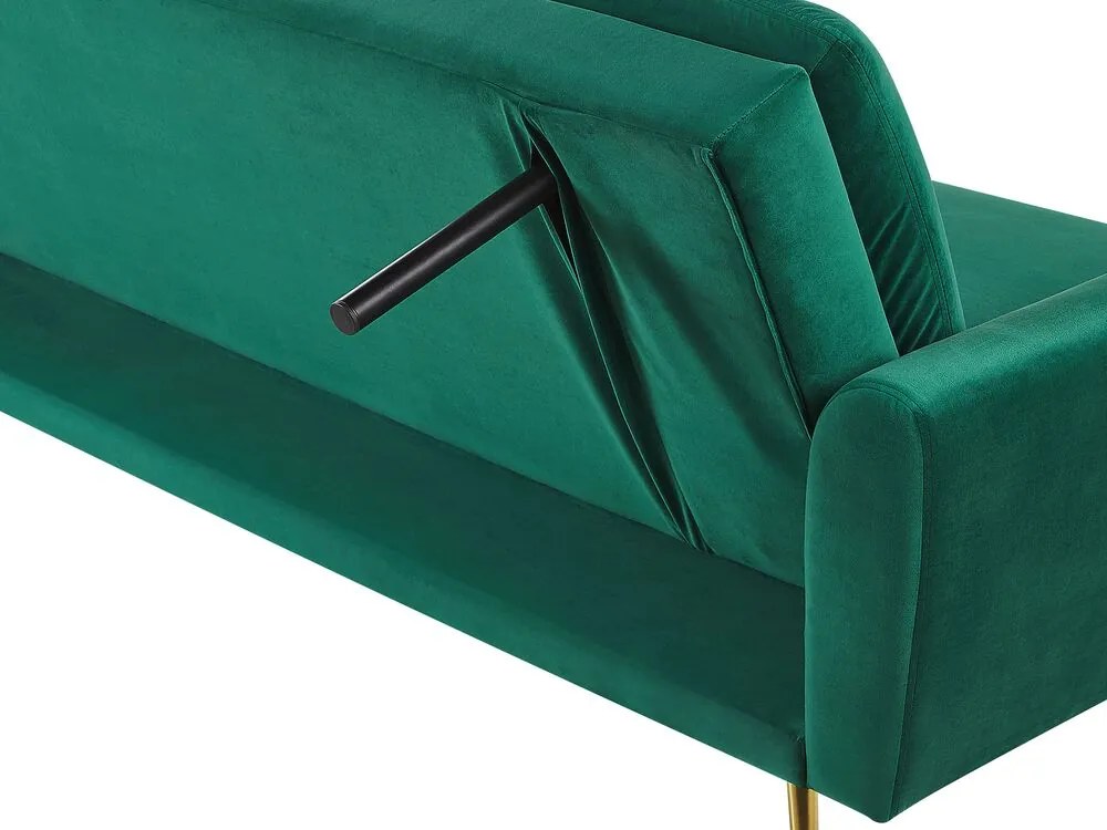 Sofá-cama de 3 lugares em veludo verde escuro VETTRE Beliani