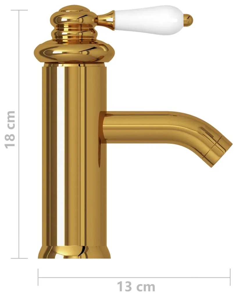 Torneira para lavatório de casa de banho 130x180 mm dourado