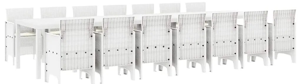 Conjunto de Jantar de Jardim 15 pcs Branco Grande