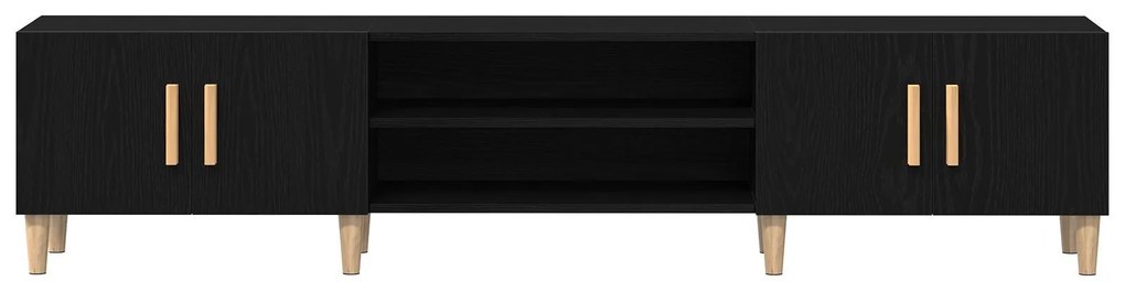 Cabinet de TV vidaXL Preto Carvalho 180x31,5x40 cm Madeira Derivada