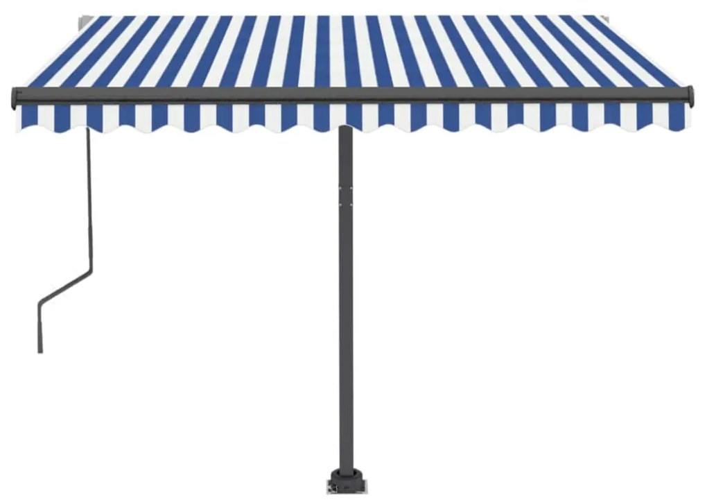 Toldo automático independente 350x250 cm azul e branco