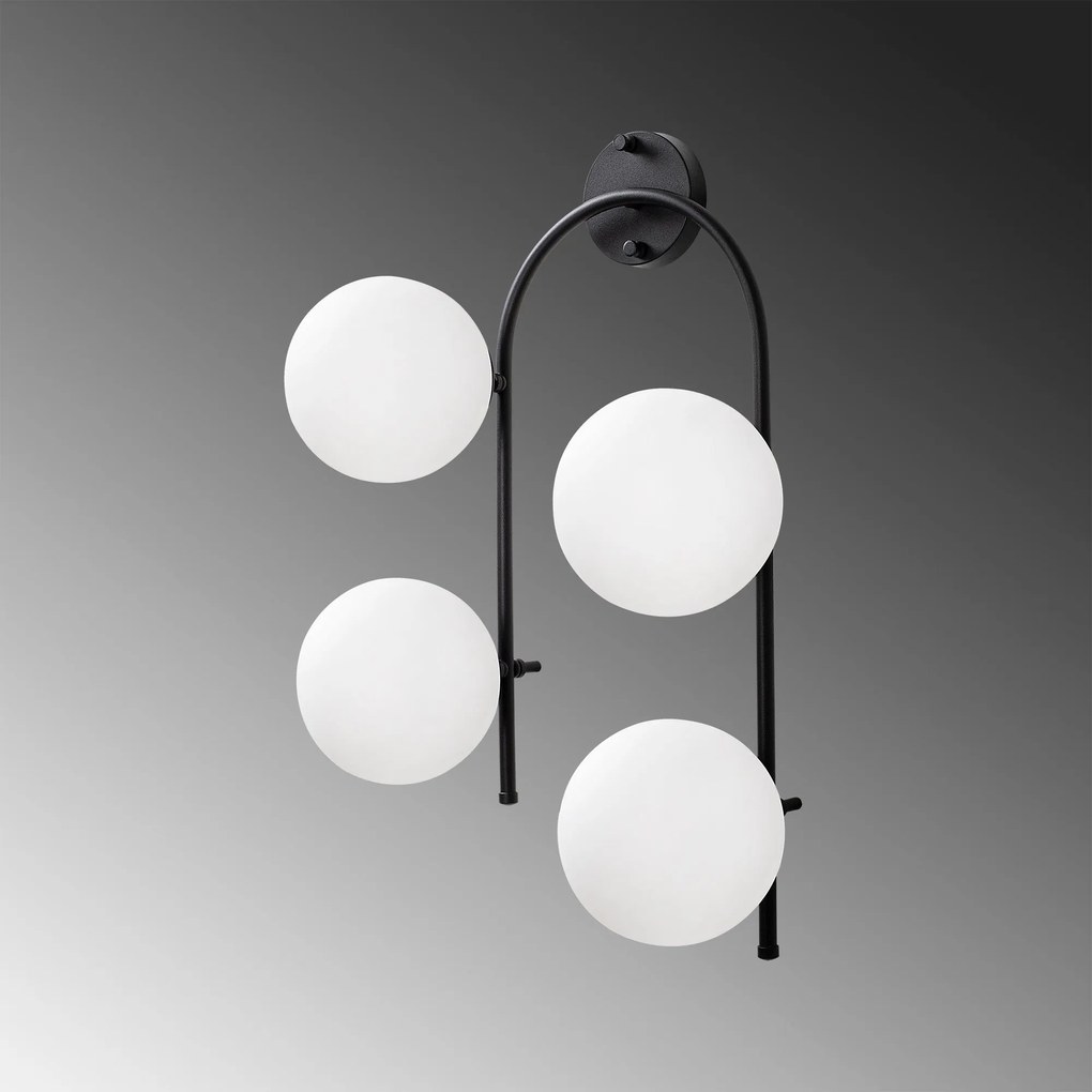 Aplique de Parede Jewel - Preto e Creme - 40 x 26 cm