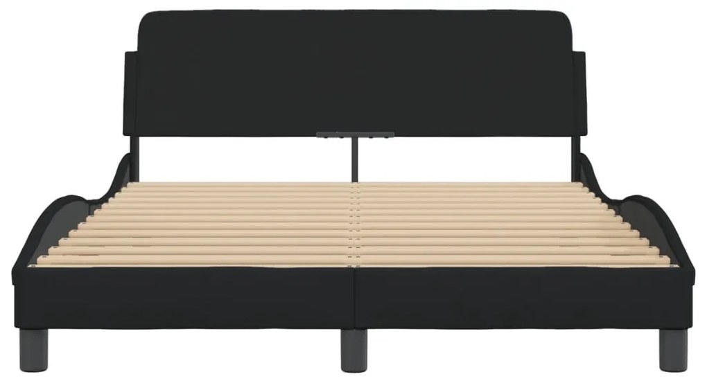 Estrutura de cama sem colchão 120x200 cm tecido preto