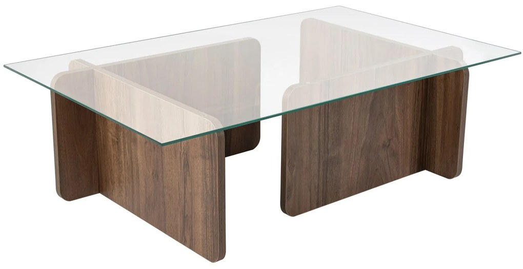 Mesa de Café Flavio - Nogueira - 105cm x 30cm x 65cm