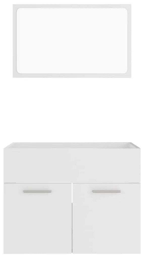 2 pcs conjunto de móveis de casa de banho contraplacado branco