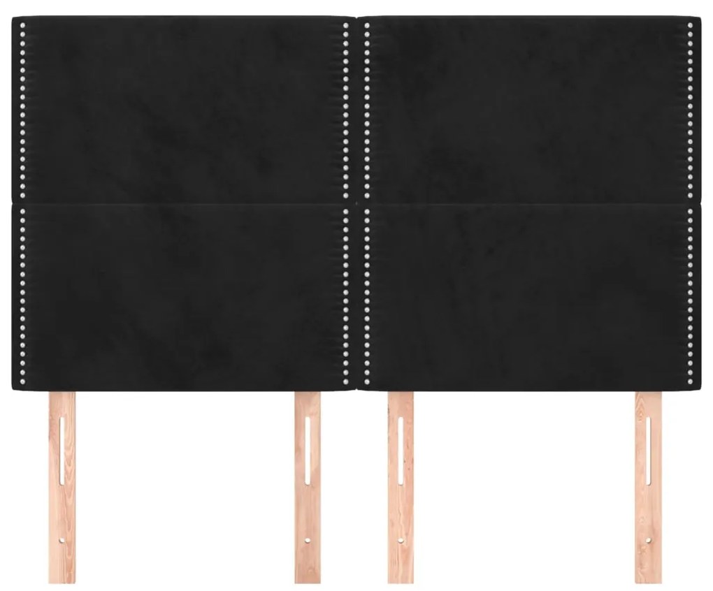 Cabeceira de cama 4 pcs veludo 72x5x78/88 cm preto