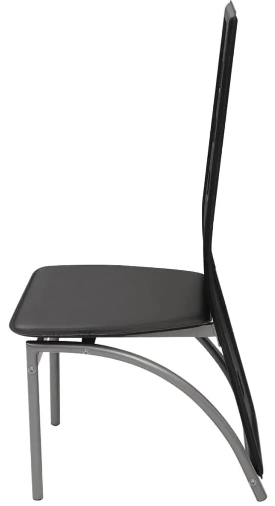 Cadeiras de jantar 2 pcs couro artificial preto