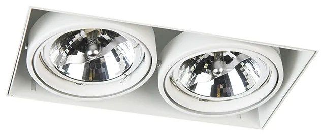 Foco embutido branco rotativo e inclinável AR111 sem moldura 2-luzes - Oneon Moderno