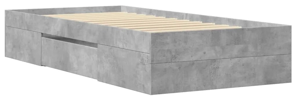Estrutura de cama 100x200 cm derivados de madeira cinza sonoma