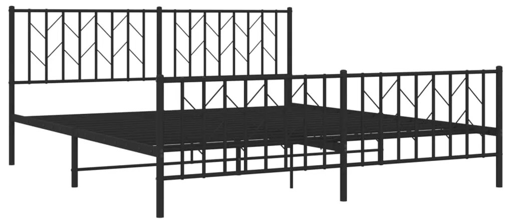 Estrutura de cama sem colchão com pés 180x200 cm preto
