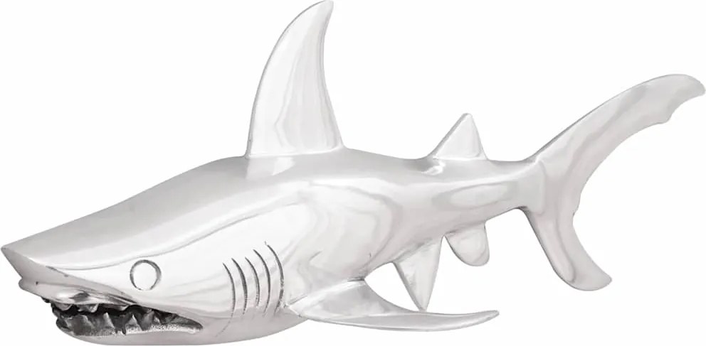 vidaXL Escultura Prateado 68 x 20 x 24 cm Alumínio