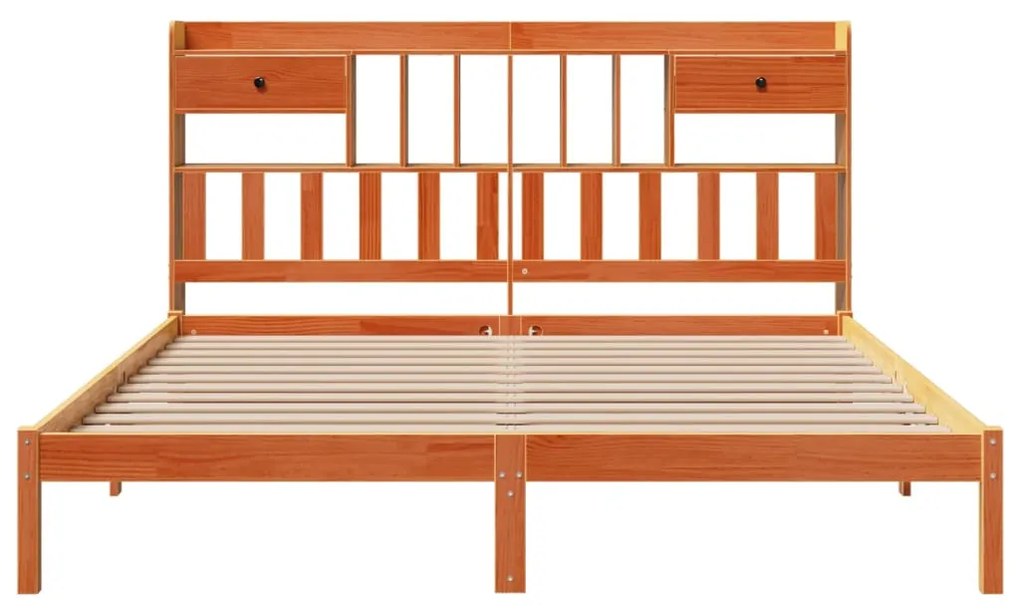 Cama com estante sem colchão 200x200 cm pinho maciço