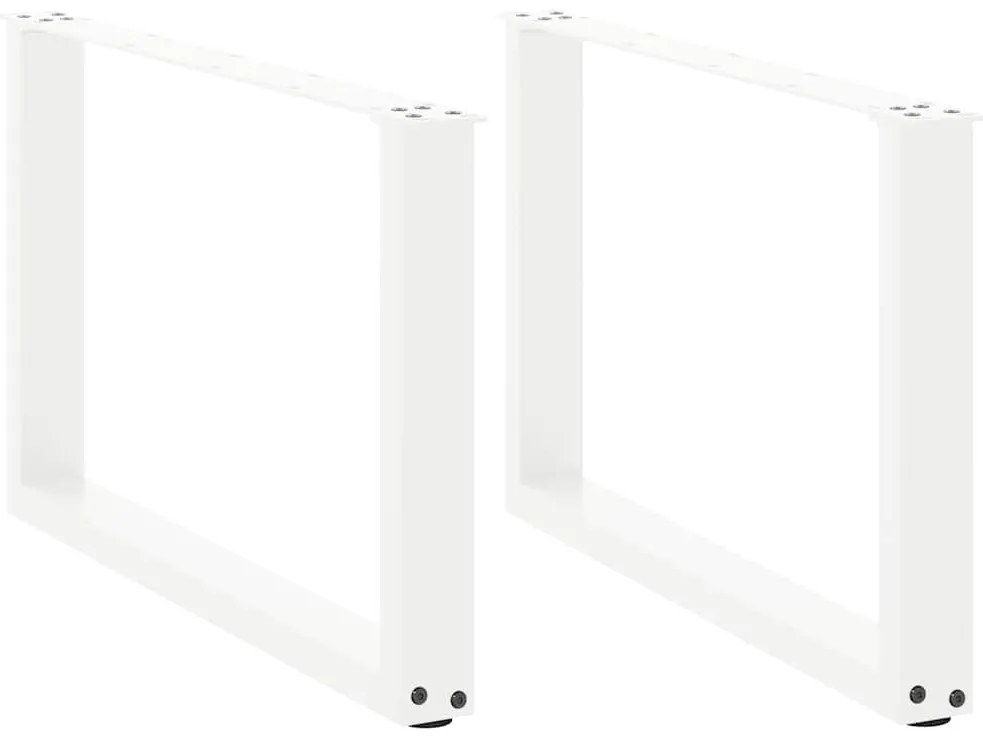 vidaXL Pés para mesa de centro em formato de U, 2 peças, branco, 70x (42-43) cm, aço