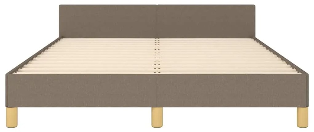 Cama sem colchão 140x200 cm tecido castanho-acinzentado