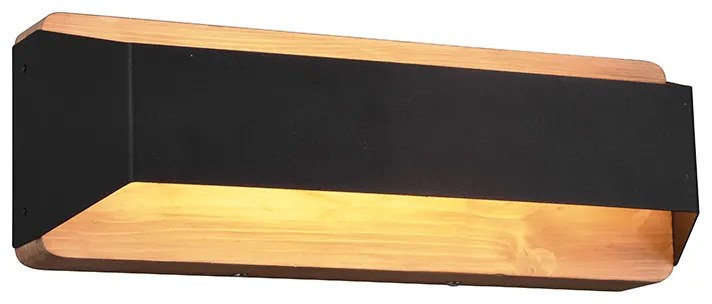 Candeeiro de parede preto 35 cm com LED regulável em 3 níveis - Tyko Moderno