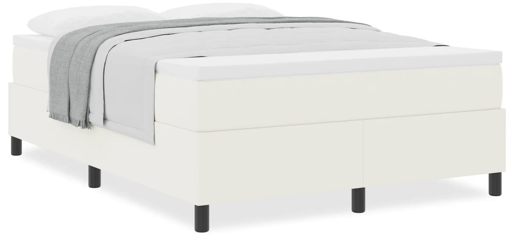 Cama Box Spring com Colchão Creme 160x200 cm Tecido de Corduroy