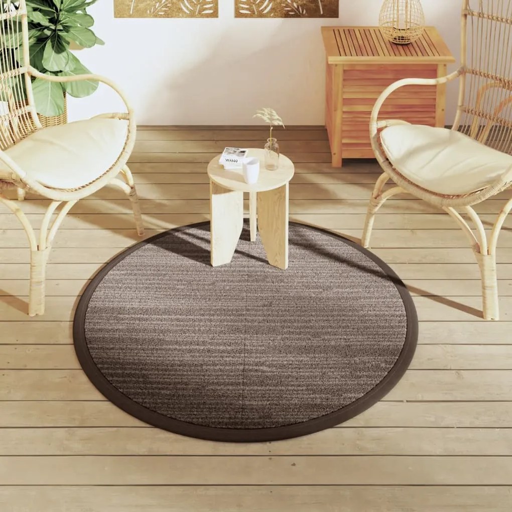 Tapete de exterior Ø120 cm ARAKIL PP castanho