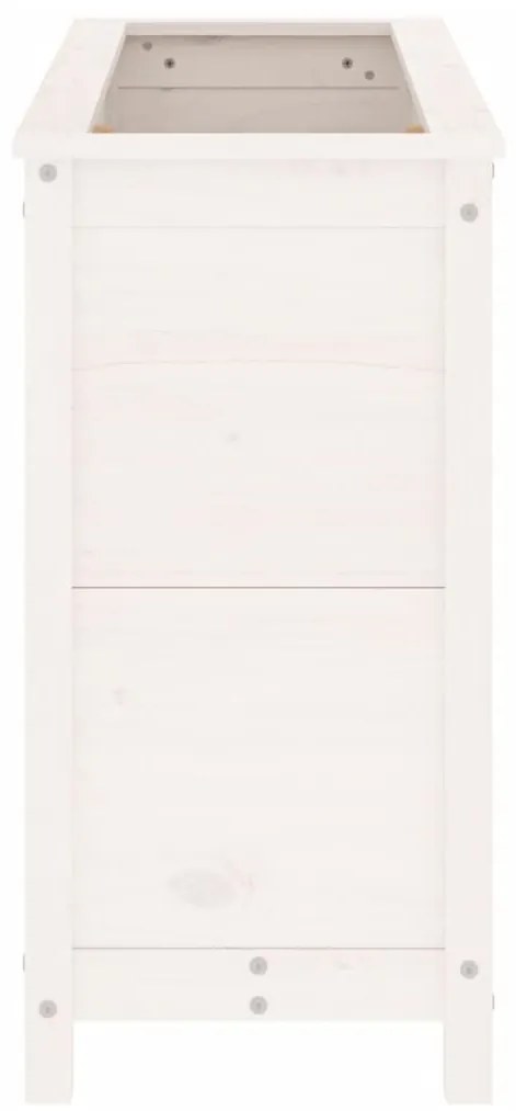 Canteiro elevado de jardim 119,5x40x78 cm pinho maciço branco