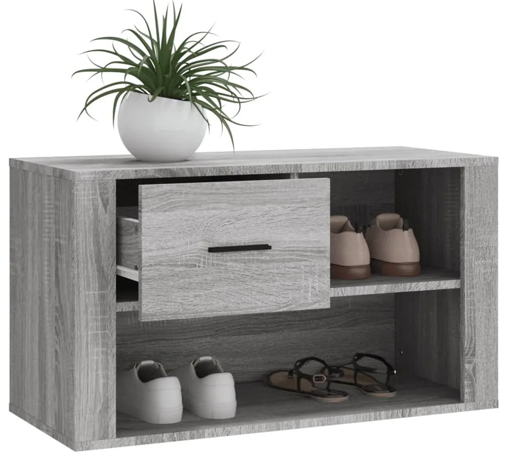 Sapateira 80x35x45 cm derivados de madeira sonoma cinza