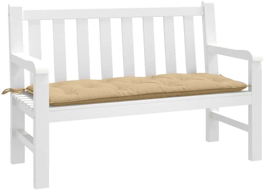 Almofadão p/ banco de jardim 120x50x7 cm mesclado tecido bege