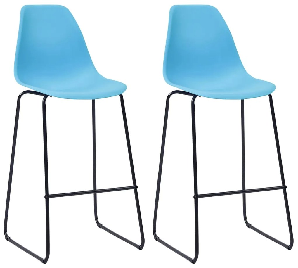 vidaXL Cadeiras de bar 2 pcs plástico azul