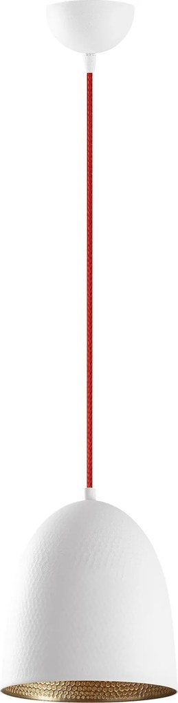 Candeeiro Chandelier Tattoo – Branco Vermelho – 20 x 20 cm