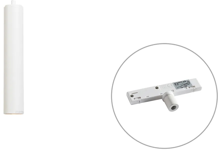 Candeeiro Pendente de Design Branco Incl. Adaptador para Calha Monofásica - Slimline Tuba Pequeno