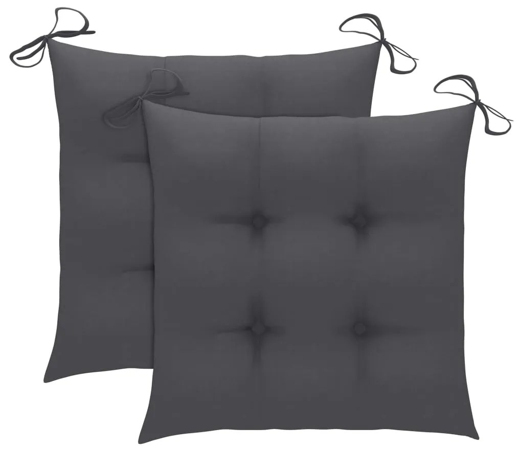 3 pcs conj. jantar dobrável exterior c/ almofadão teca maciça