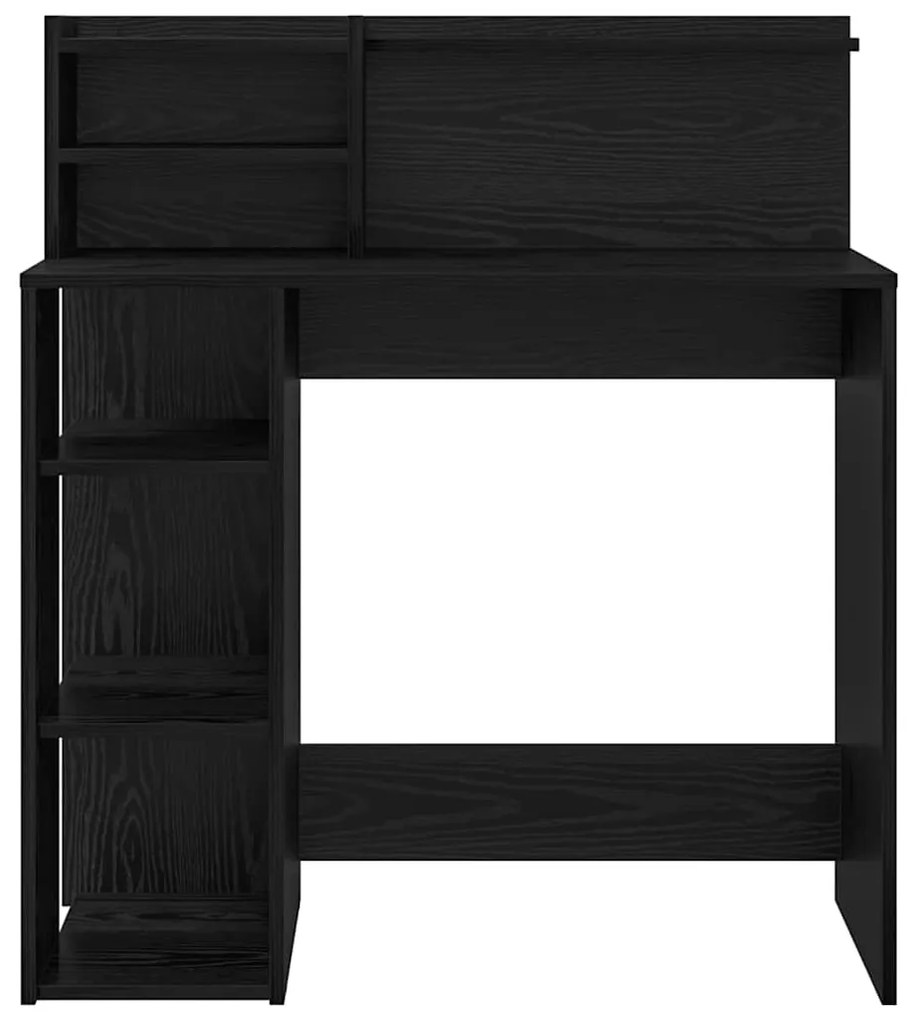 Mesa com Armazenamento Carvalho Preto 90x48x101.5 cm Madeira engenheir